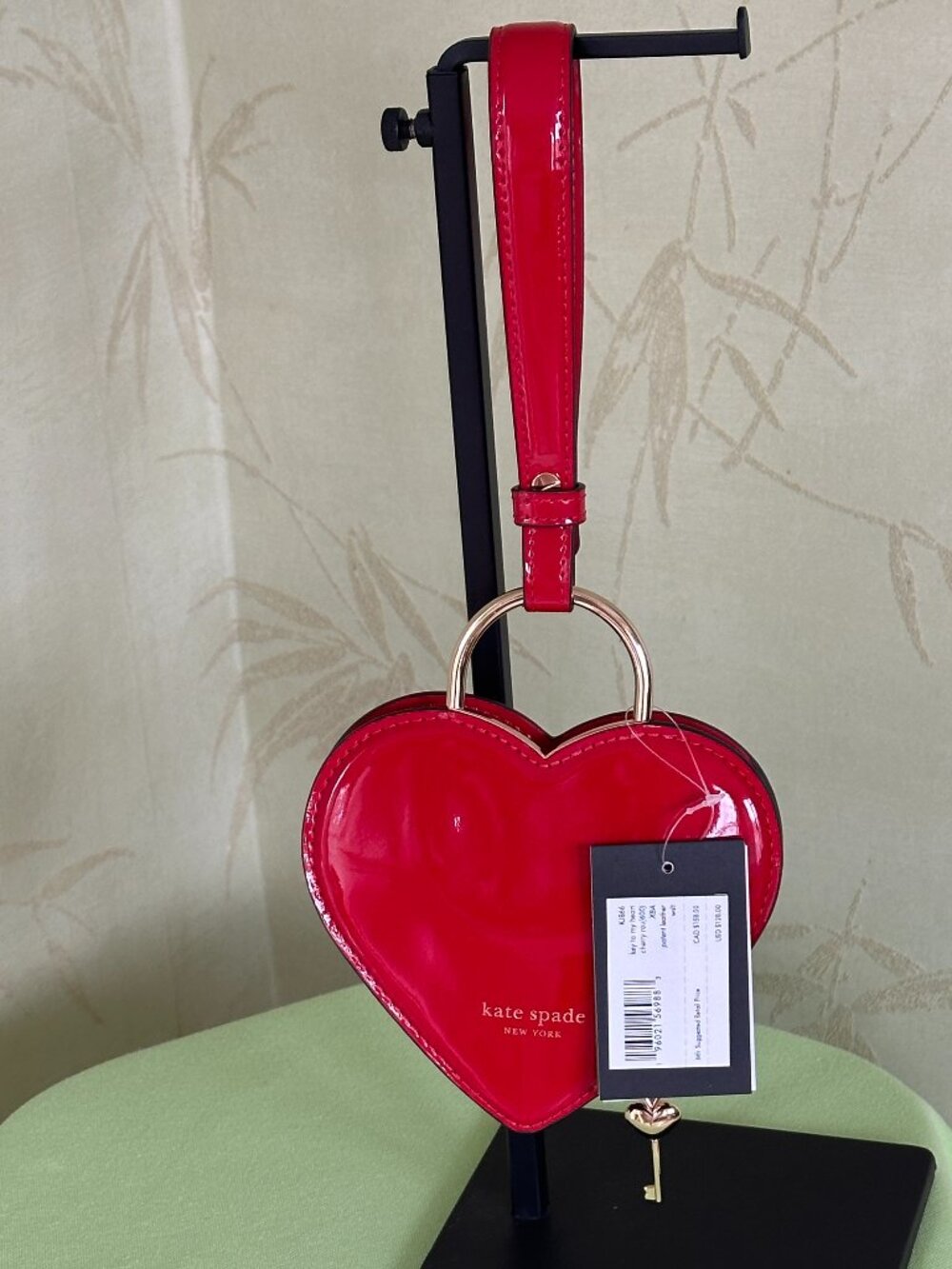 KATE SPADE KEY TO MY HEART WRISTLET:NWT CHERRY ROUGE - Picture 7 of 16